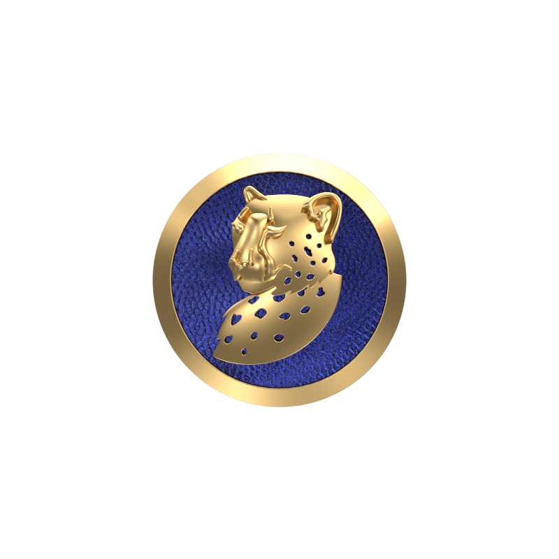 Leopard, Wild Cufflink Set with 18kt Gold & Black Ruthenium Plating on Brass.