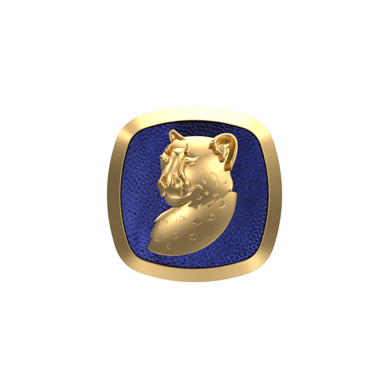 Leopard, Wild Cufflink Set with 18kt Gold & Black Ruthenium Plating on Brass.