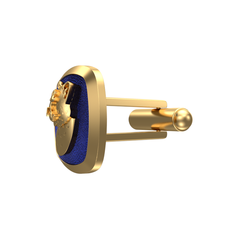 Leopard, Wild Cufflink Set with 18kt Gold & Black Ruthenium Plating on Brass.