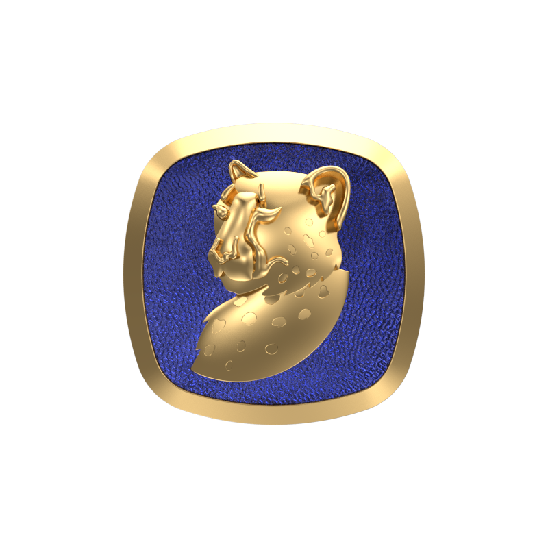 Leopard, Wild Cufflink Set with 18kt Gold & Black Ruthenium Plating on Brass.
