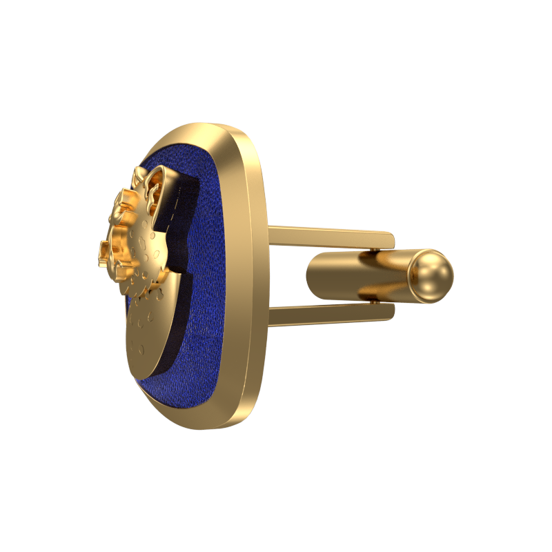 Leopard, Wild Cufflink Set with 18kt Gold & Black Ruthenium Plating on Brass.