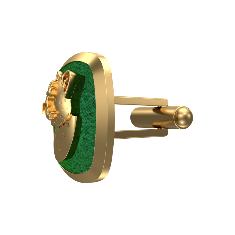 Leopard, Wild Cufflink Set with 18kt Gold & Black Ruthenium Plating on Brass.