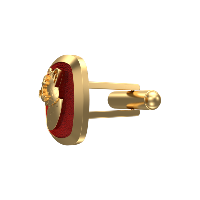 Leopard, Wild Cufflink Set with 18kt Gold & Black Ruthenium Plating on Brass.