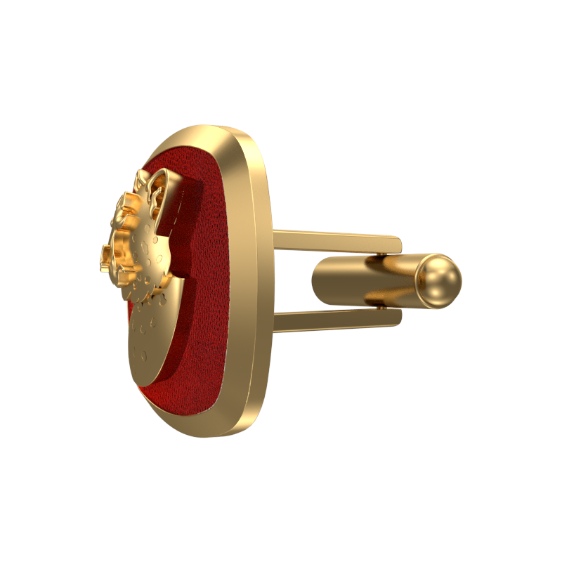 Leopard, Wild Cufflink Set with 18kt Gold & Black Ruthenium Plating on Brass.