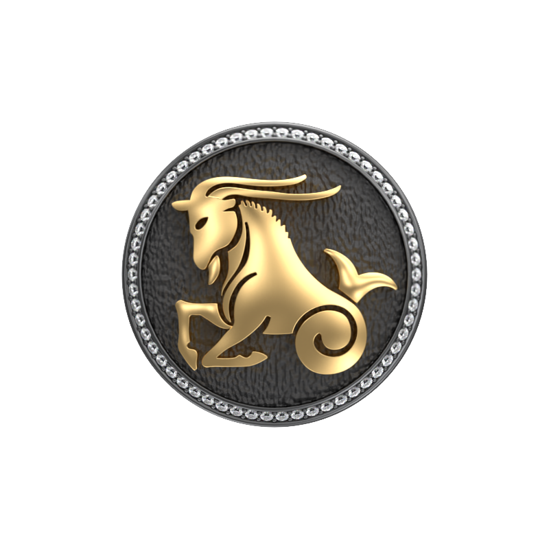 Capricorn Zodiac Luxe, Constellation Cufflink Set with CZ Diamonds, 18kt Gold & Black Ruthenium Plating on Brass.