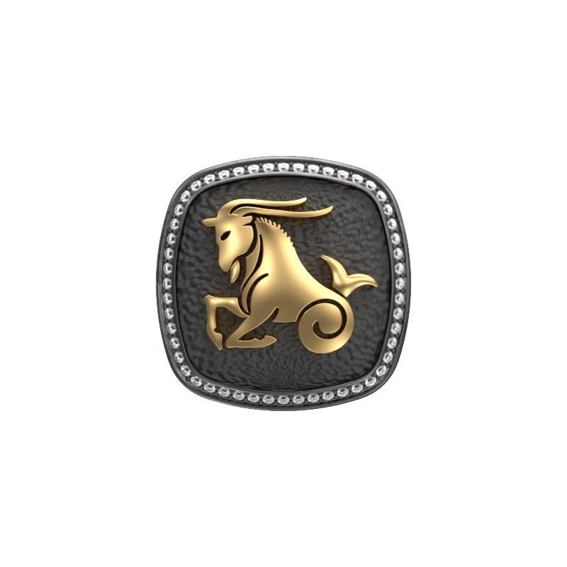 Capricorn Zodiac Luxe, Constellation Cufflink Set with CZ Diamonds, 18kt Gold & Black Ruthenium Plating on Brass.