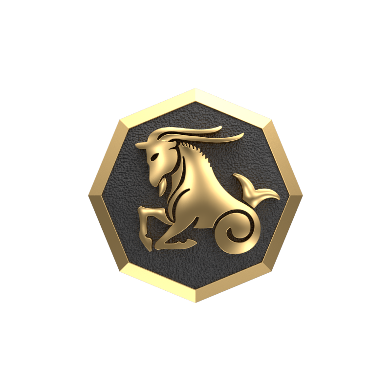 Capricorn Zodiac , Constellation Cufflink Set with 18kt Gold & Black Ruthenium Plating on Brass.