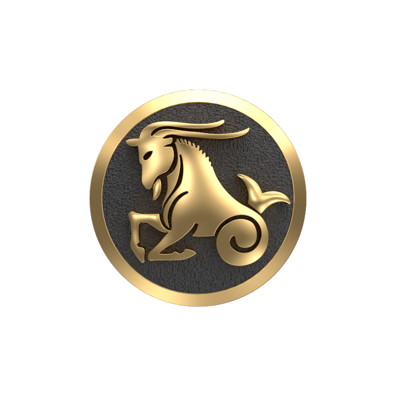 Capricorn Zodiac , Constellation Cufflink Set with 18kt Gold & Black Ruthenium Plating on Brass.
