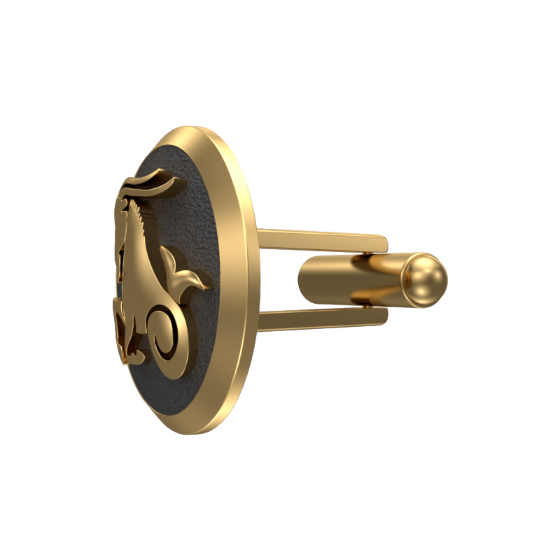 Capricorn Zodiac , Constellation Cufflink Set with 18kt Gold & Black Ruthenium Plating on Brass.