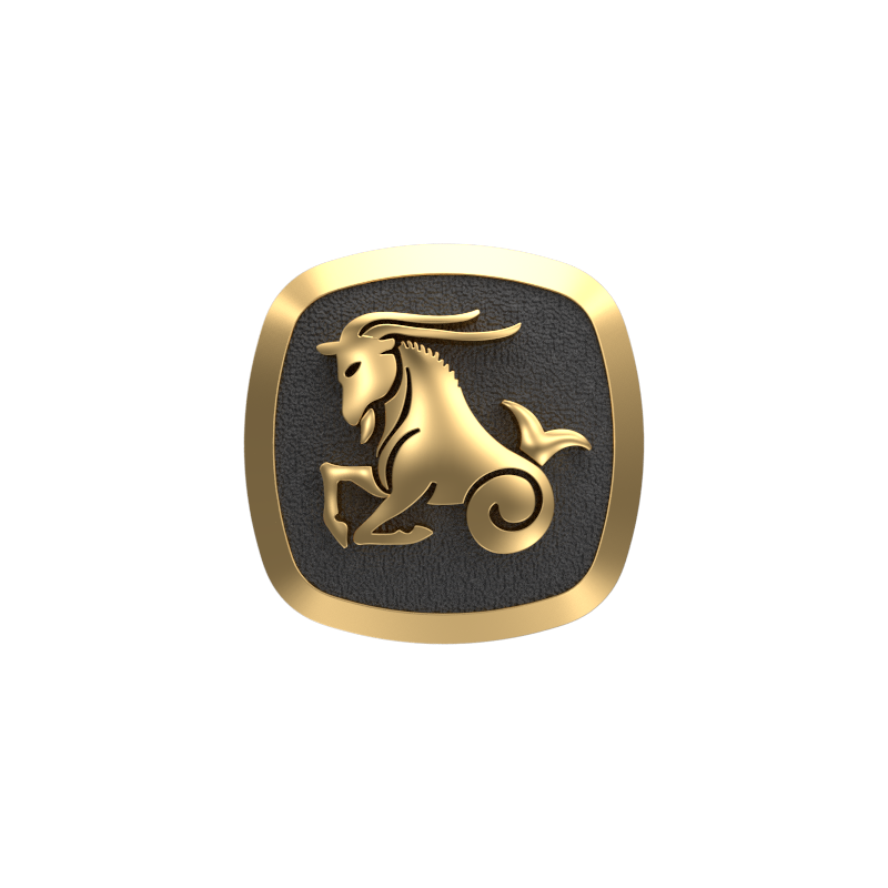 Capricorn Zodiac , Constellation Cufflink Set with 18kt Gold & Black Ruthenium Plating on Brass.