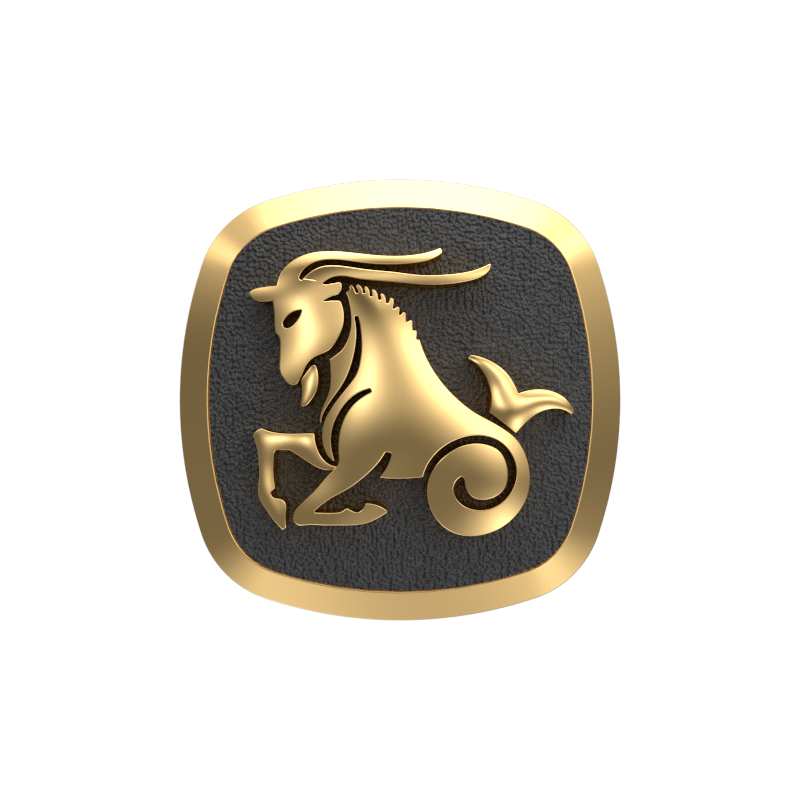 Capricorn Zodiac , Constellation Cufflink Set with 18kt Gold & Black Ruthenium Plating on Brass.