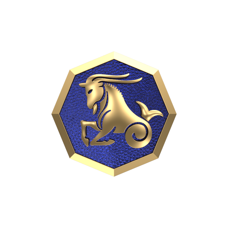 Capricorn Zodiac , Constellation Cufflink Set with 18kt Gold & Black Ruthenium Plating on Brass.