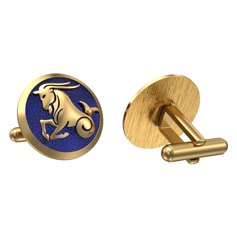 Capricorn Zodiac , Constellation Cufflink Set with 18kt Gold & Black Ruthenium Plating on Brass.