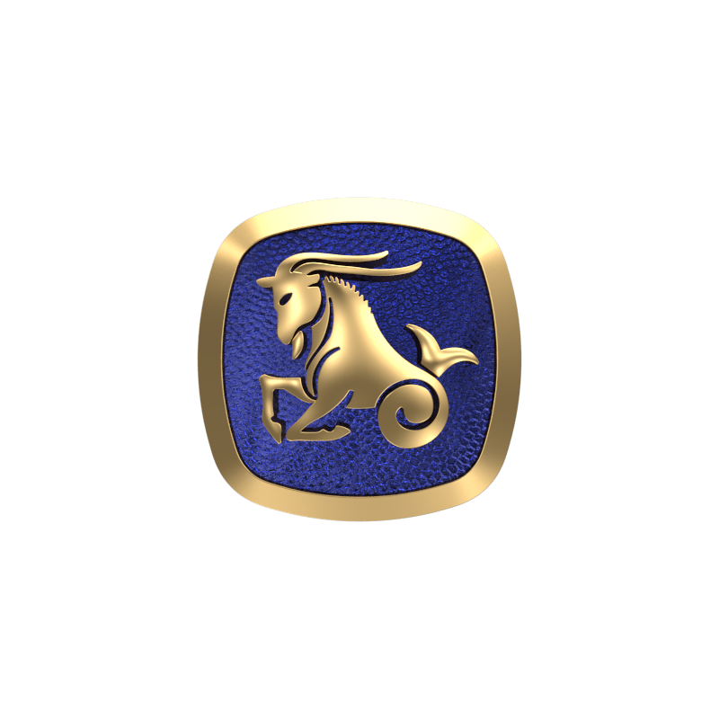 Capricorn Zodiac , Constellation Cufflink Set with 18kt Gold & Black Ruthenium Plating on Brass.