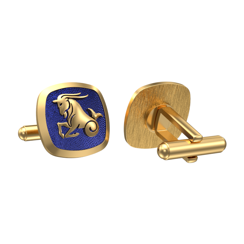 Capricorn Zodiac , Constellation Cufflink Set with 18kt Gold & Black Ruthenium Plating on Brass.