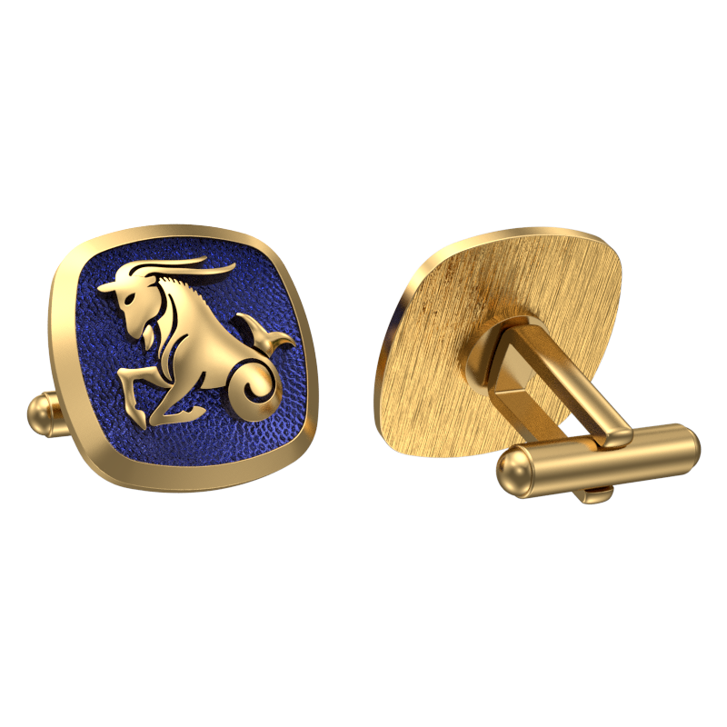 Capricorn Zodiac , Constellation Cufflink Set with 18kt Gold & Black Ruthenium Plating on Brass.