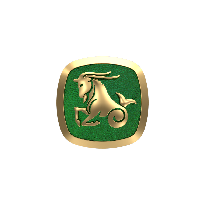 Capricorn Zodiac , Constellation Cufflink Set with 18kt Gold & Black Ruthenium Plating on Brass.