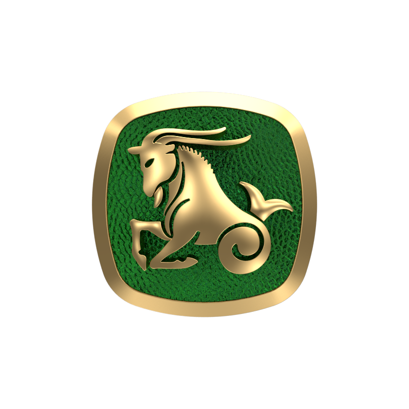 Capricorn Zodiac , Constellation Cufflink Set with 18kt Gold & Black Ruthenium Plating on Brass.