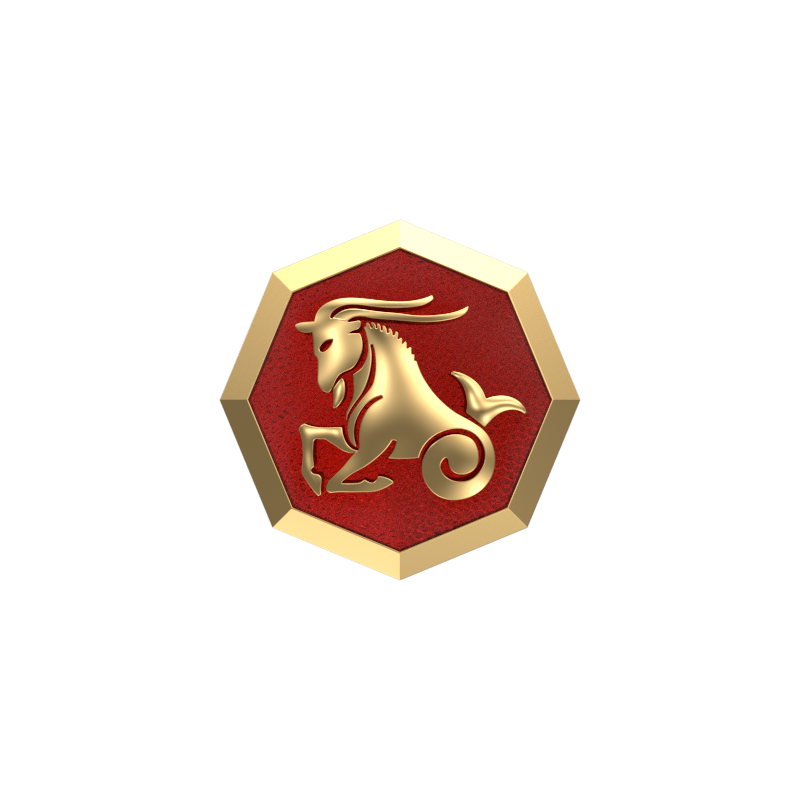 Capricorn Zodiac , Constellation Cufflink Set with 18kt Gold & Black Ruthenium Plating on Brass.