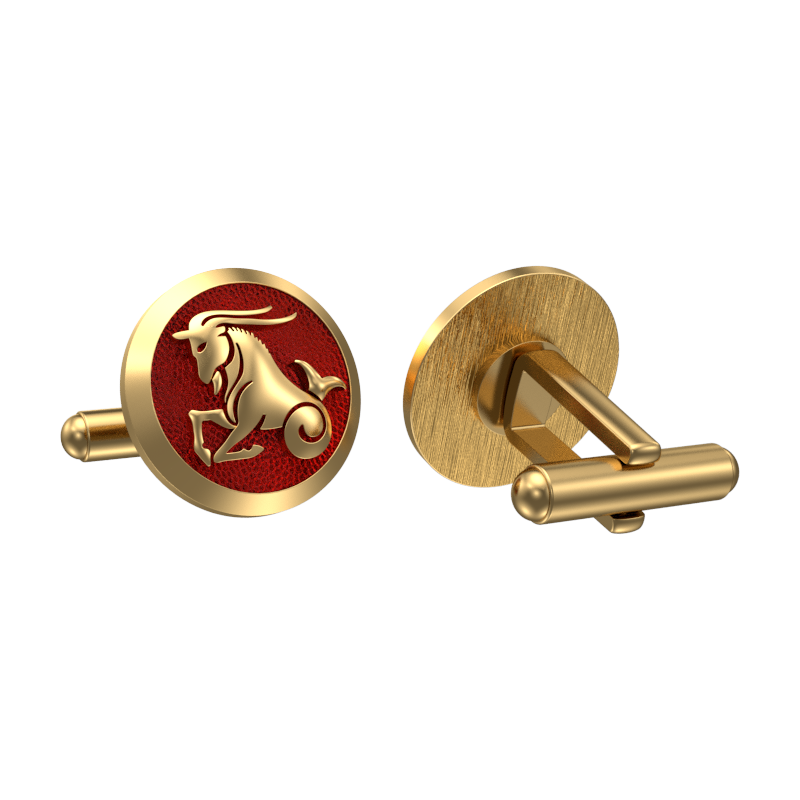 Capricorn Zodiac , Constellation Cufflink Set with 18kt Gold & Black Ruthenium Plating on Brass.
