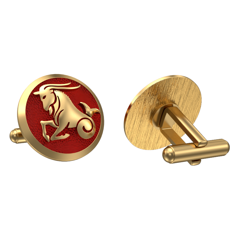 Capricorn Zodiac , Constellation Cufflink Set with 18kt Gold & Black Ruthenium Plating on Brass.