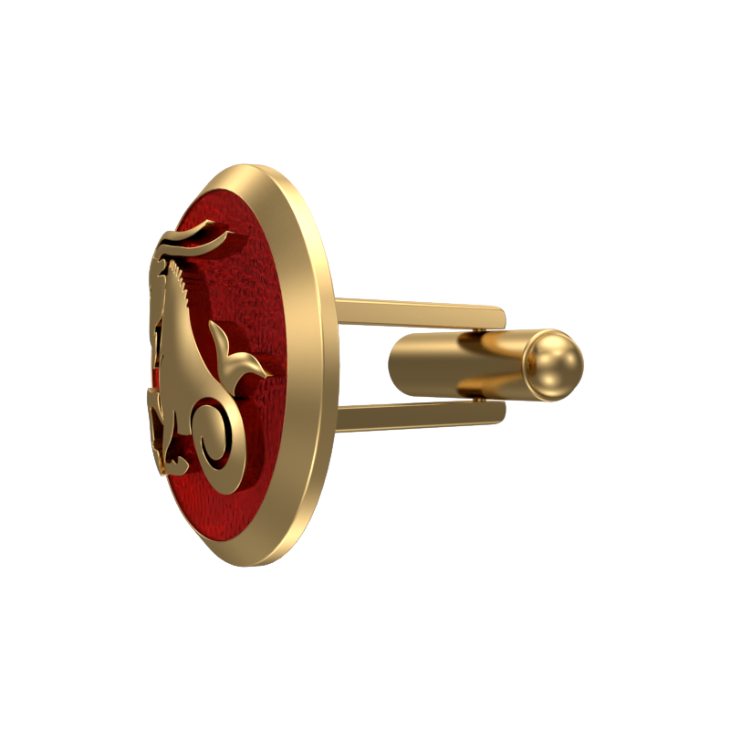 Capricorn Zodiac , Constellation Cufflink Set with 18kt Gold & Black Ruthenium Plating on Brass.