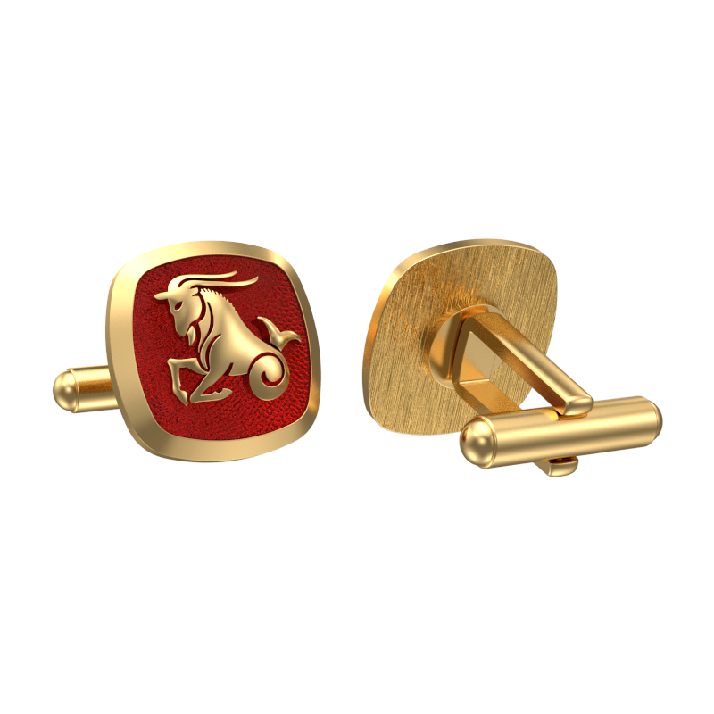 Capricorn Zodiac , Constellation Cufflink Set with 18kt Gold & Black Ruthenium Plating on Brass.