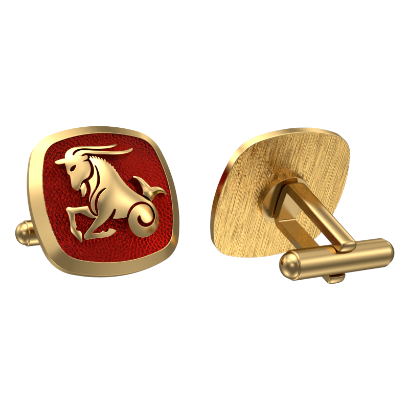 Capricorn Zodiac , Constellation Cufflink Set with 18kt Gold & Black Ruthenium Plating on Brass.