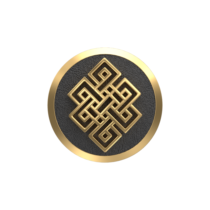 Infinity, Spiritual Cufflink Set with 18kt Gold & Black Ruthenium Plating on Brass.