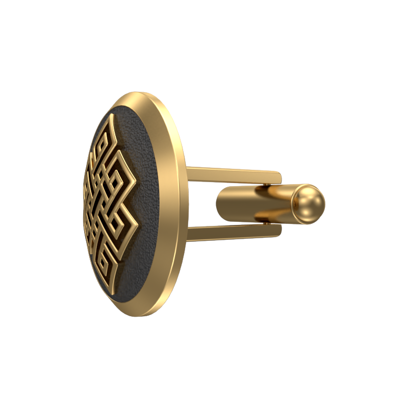 Infinity, Spiritual Cufflink Set with 18kt Gold & Black Ruthenium Plating on Brass.