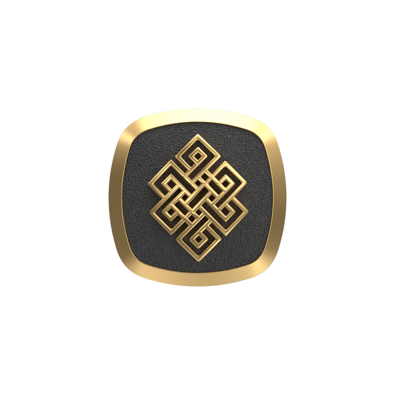 Infinity, Spiritual Cufflink Set with 18kt Gold & Black Ruthenium Plating on Brass.