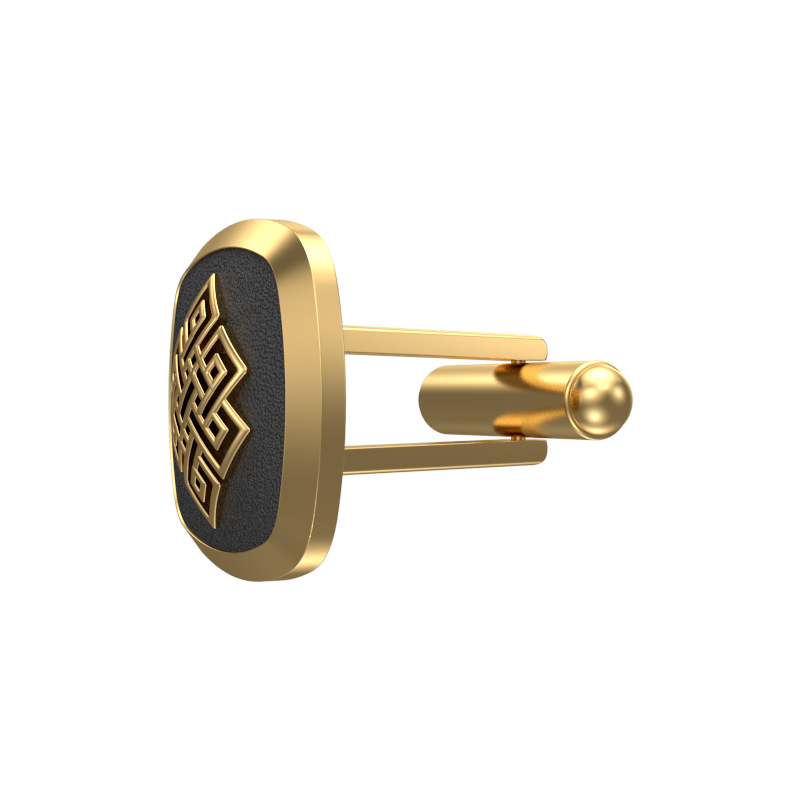 Infinity, Spiritual Cufflink Set with 18kt Gold & Black Ruthenium Plating on Brass.