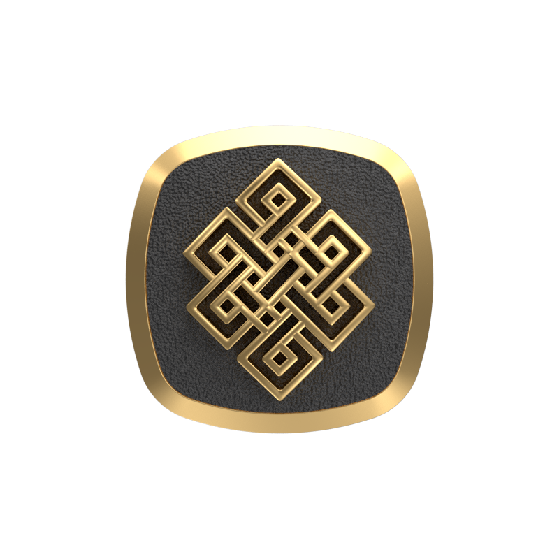 Infinity, Spiritual Cufflink Set with 18kt Gold & Black Ruthenium Plating on Brass.