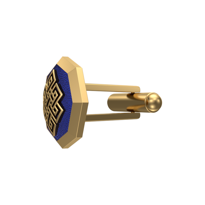 Infinity, Spiritual Cufflink Set with 18kt Gold & Black Ruthenium Plating on Brass.