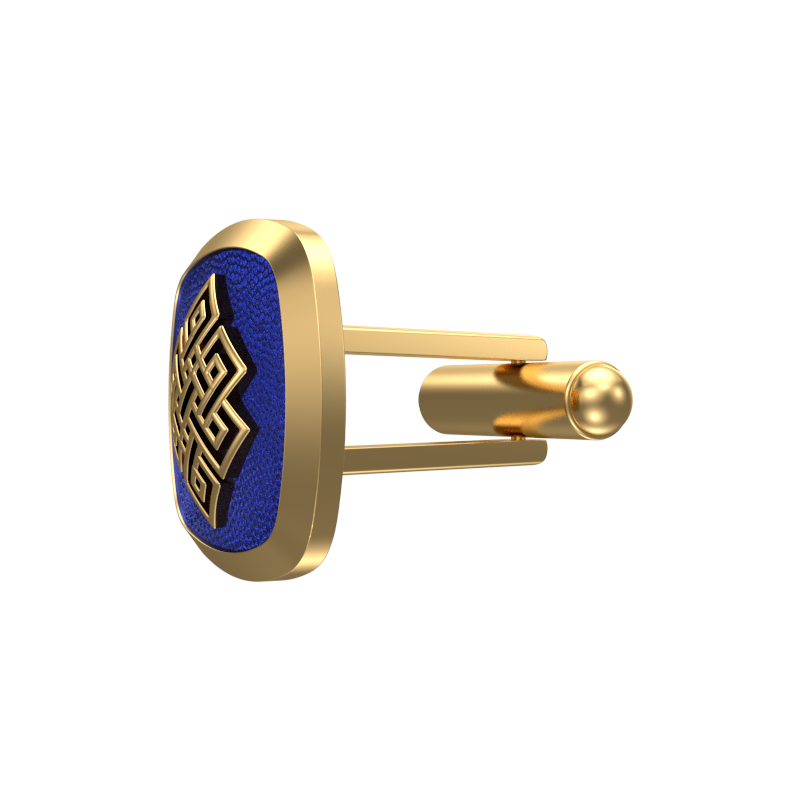 Infinity, Spiritual Cufflink Set with 18kt Gold & Black Ruthenium Plating on Brass.
