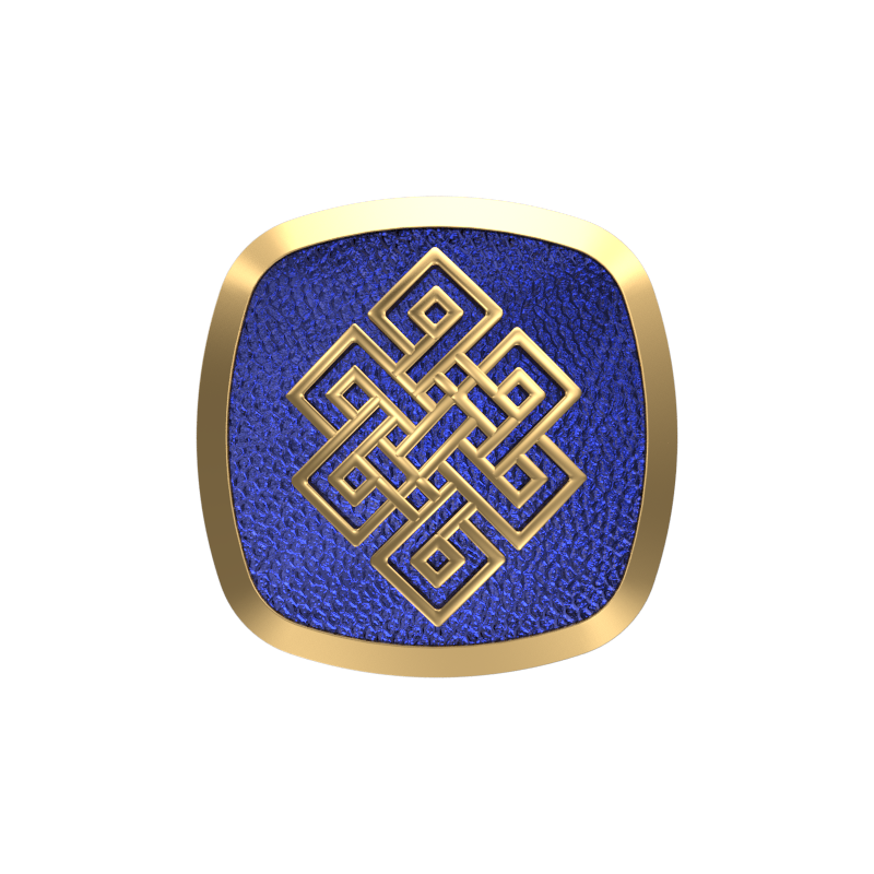 Infinity, Spiritual Cufflink Set with 18kt Gold & Black Ruthenium Plating on Brass.
