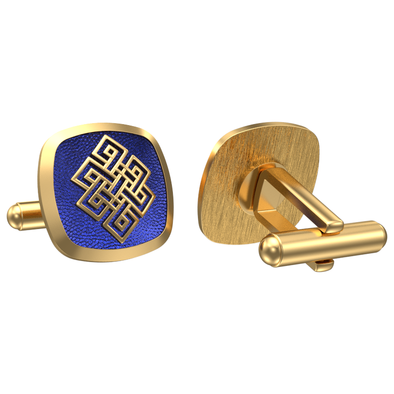 Infinity, Spiritual Cufflink Set with 18kt Gold & Black Ruthenium Plating on Brass.