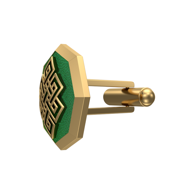 Infinity, Spiritual Cufflink Set with 18kt Gold & Black Ruthenium Plating on Brass.