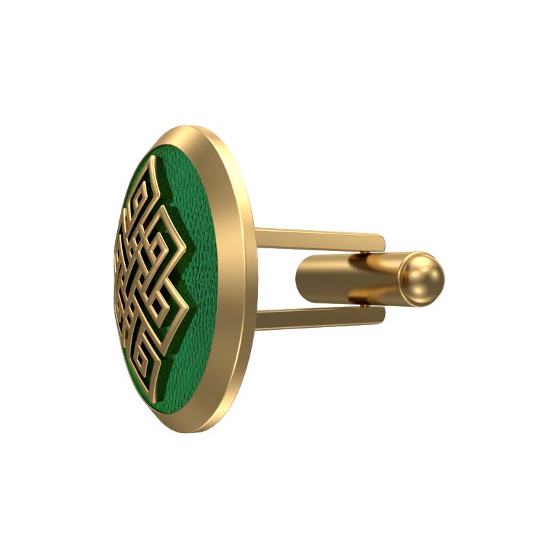 Infinity, Spiritual Cufflink Set with 18kt Gold & Black Ruthenium Plating on Brass.