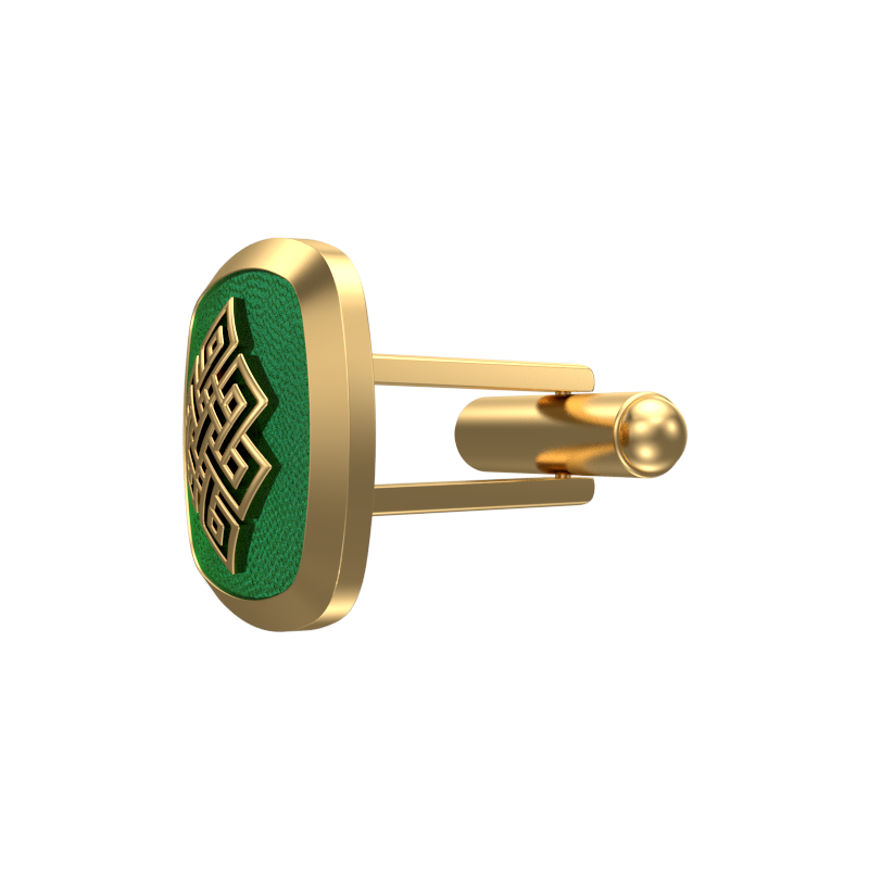 Infinity, Spiritual Cufflink Set with 18kt Gold & Black Ruthenium Plating on Brass.