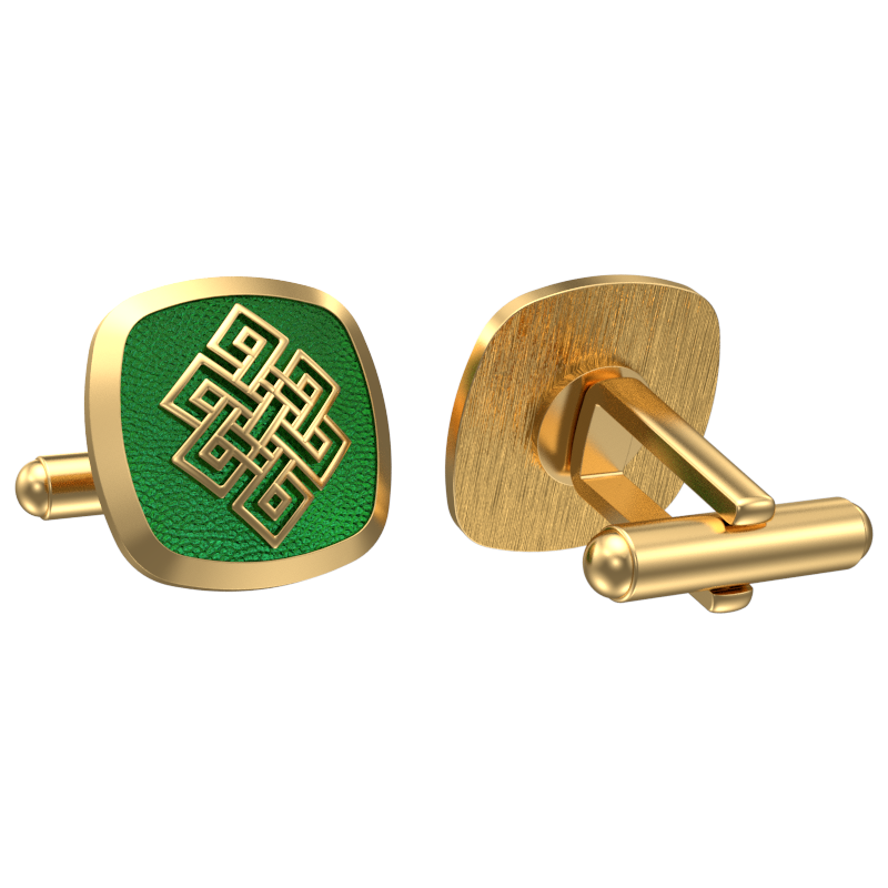 Infinity, Spiritual Cufflink Set with 18kt Gold & Black Ruthenium Plating on Brass.