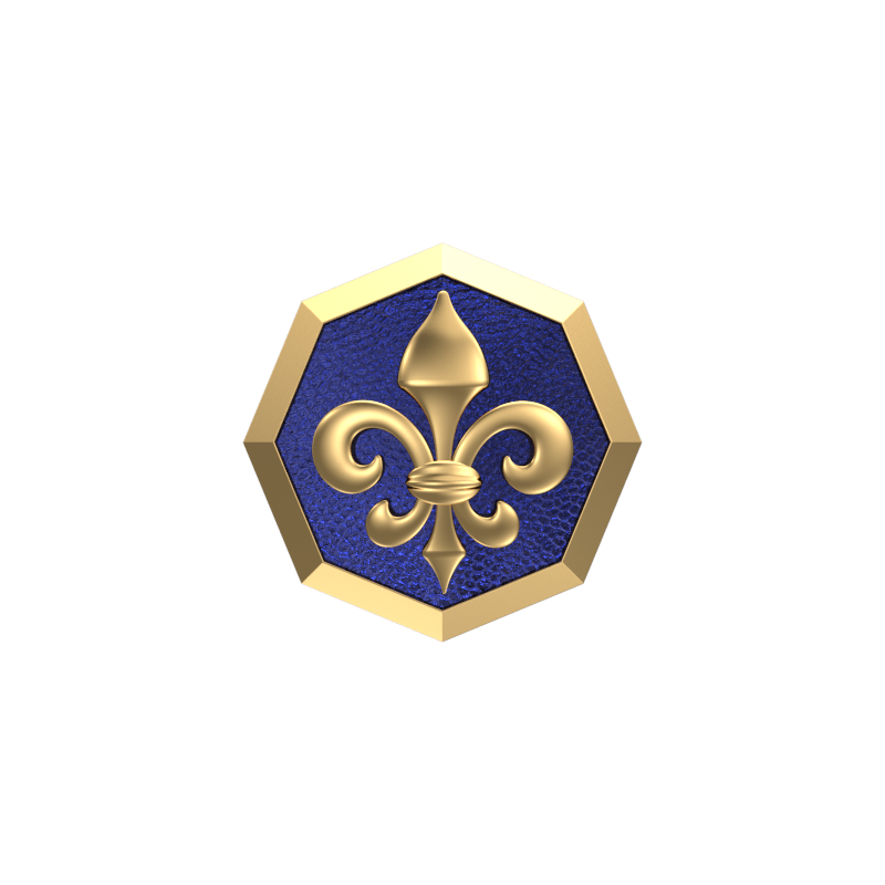 Fleur di lis, Spiritual Cufflink Set with 18kt Gold & Black Ruthenium Plating on Brass.