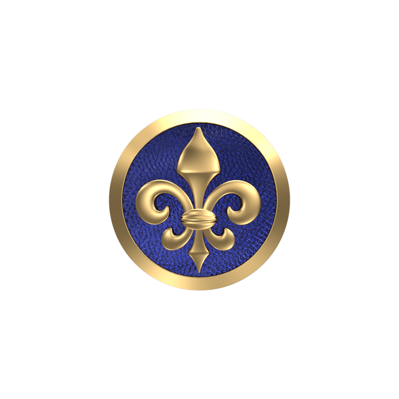 Fleur di lis, Spiritual Cufflink Set with 18kt Gold & Black Ruthenium Plating on Brass.