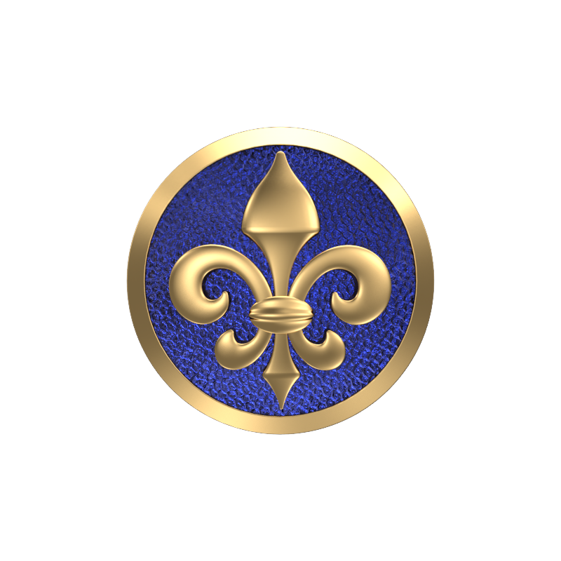 Fleur di lis, Spiritual Cufflink Set with 18kt Gold & Black Ruthenium Plating on Brass.