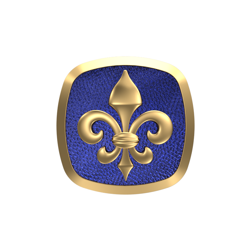 Fleur di lis, Spiritual Cufflink Set with 18kt Gold & Black Ruthenium Plating on Brass.