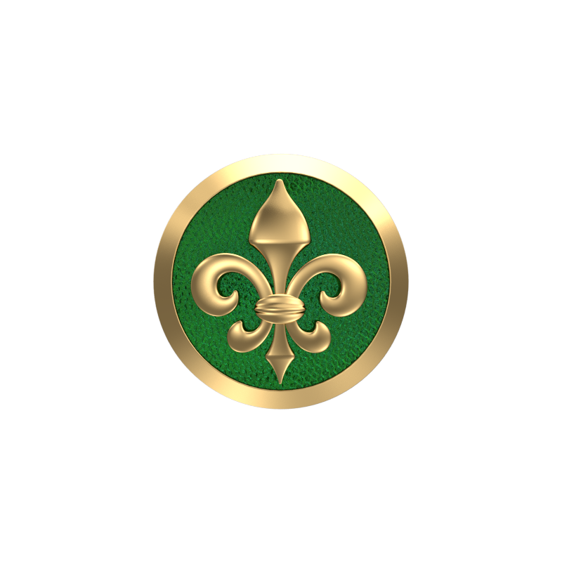Fleur di lis, Spiritual Cufflink Set with 18kt Gold & Black Ruthenium Plating on Brass.