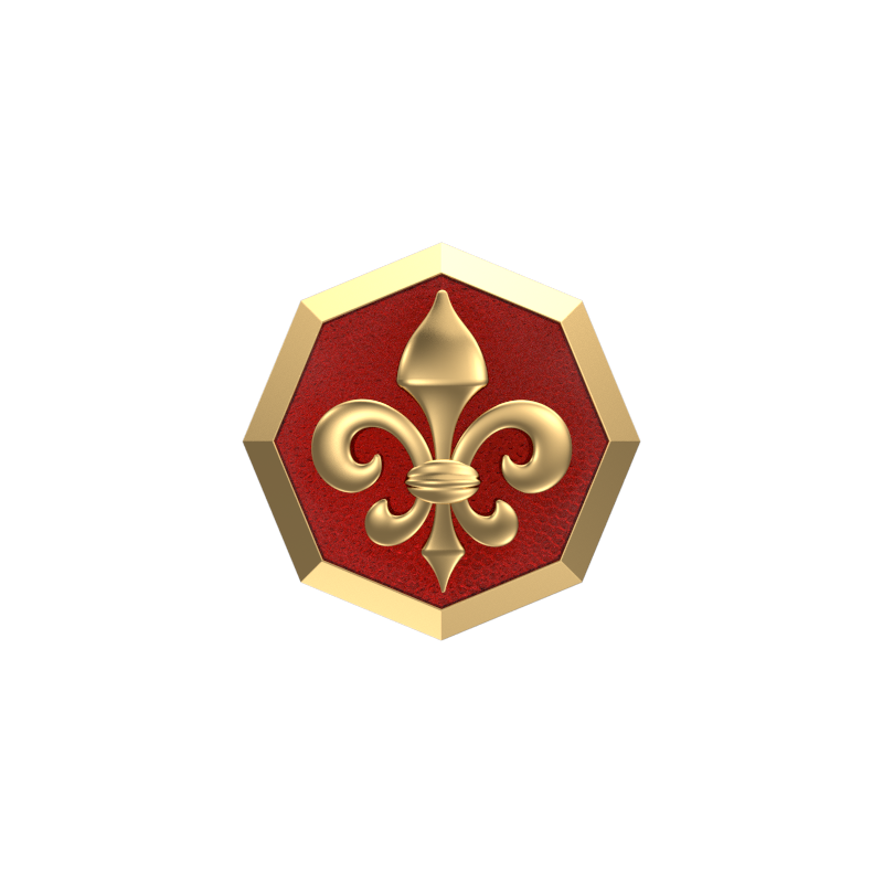 Fleur di lis, Spiritual Cufflink Set with 18kt Gold & Black Ruthenium Plating on Brass.