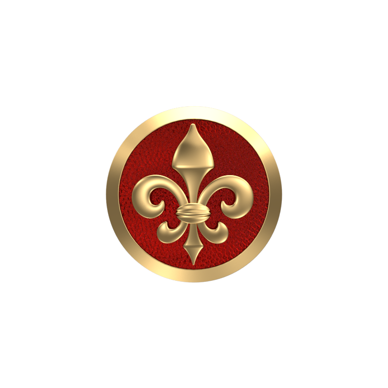Fleur di lis, Spiritual Cufflink Set with 18kt Gold & Black Ruthenium Plating on Brass.