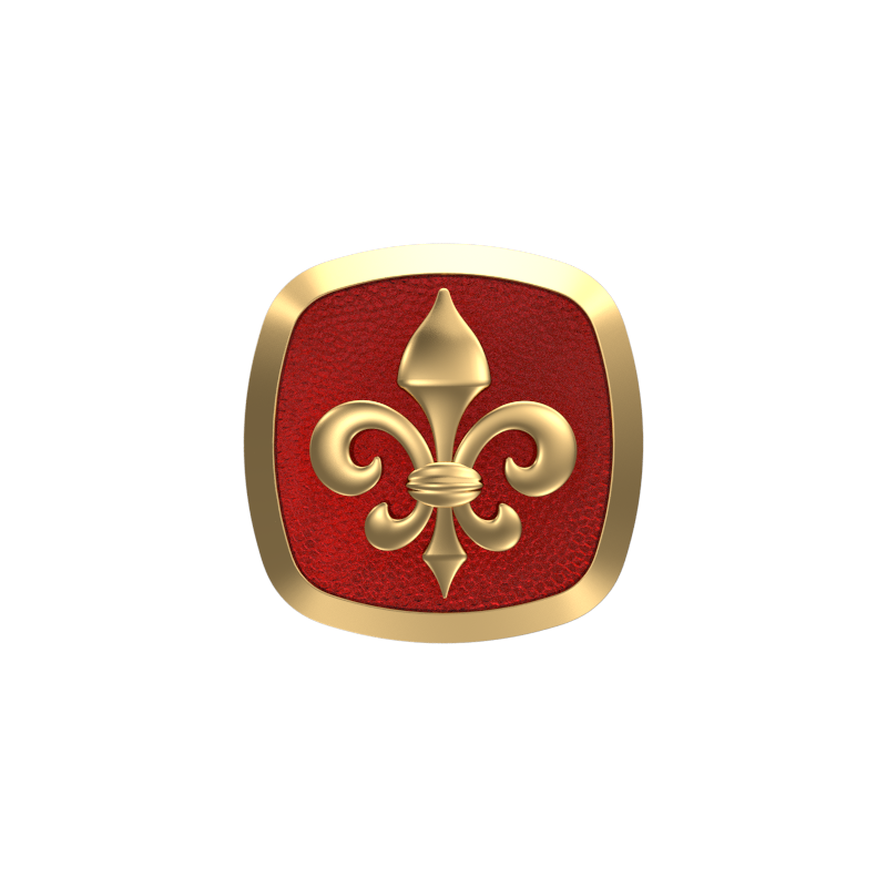 Fleur di lis, Spiritual Cufflink Set with 18kt Gold & Black Ruthenium Plating on Brass.