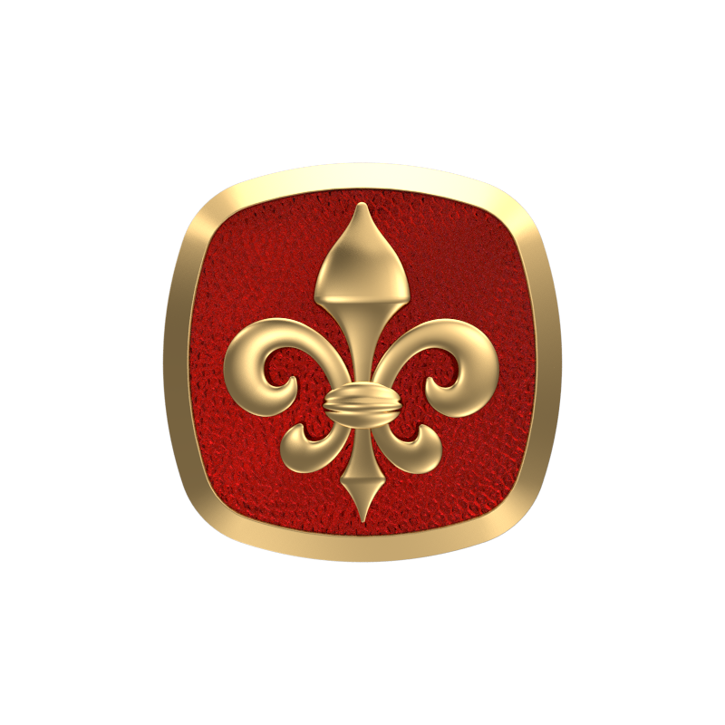 Fleur di lis, Spiritual Cufflink Set with 18kt Gold & Black Ruthenium Plating on Brass.